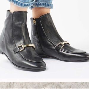 NWOB TOPSHOP Apple Pie Loafer Boot in Black Sz 5.5